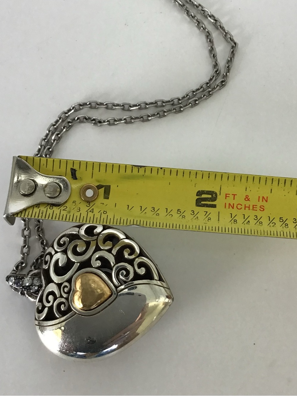 Brighton Heart Necklace Crystal Encrusted Multi-Color Rhinestone Pendant - Picture 8 of 9